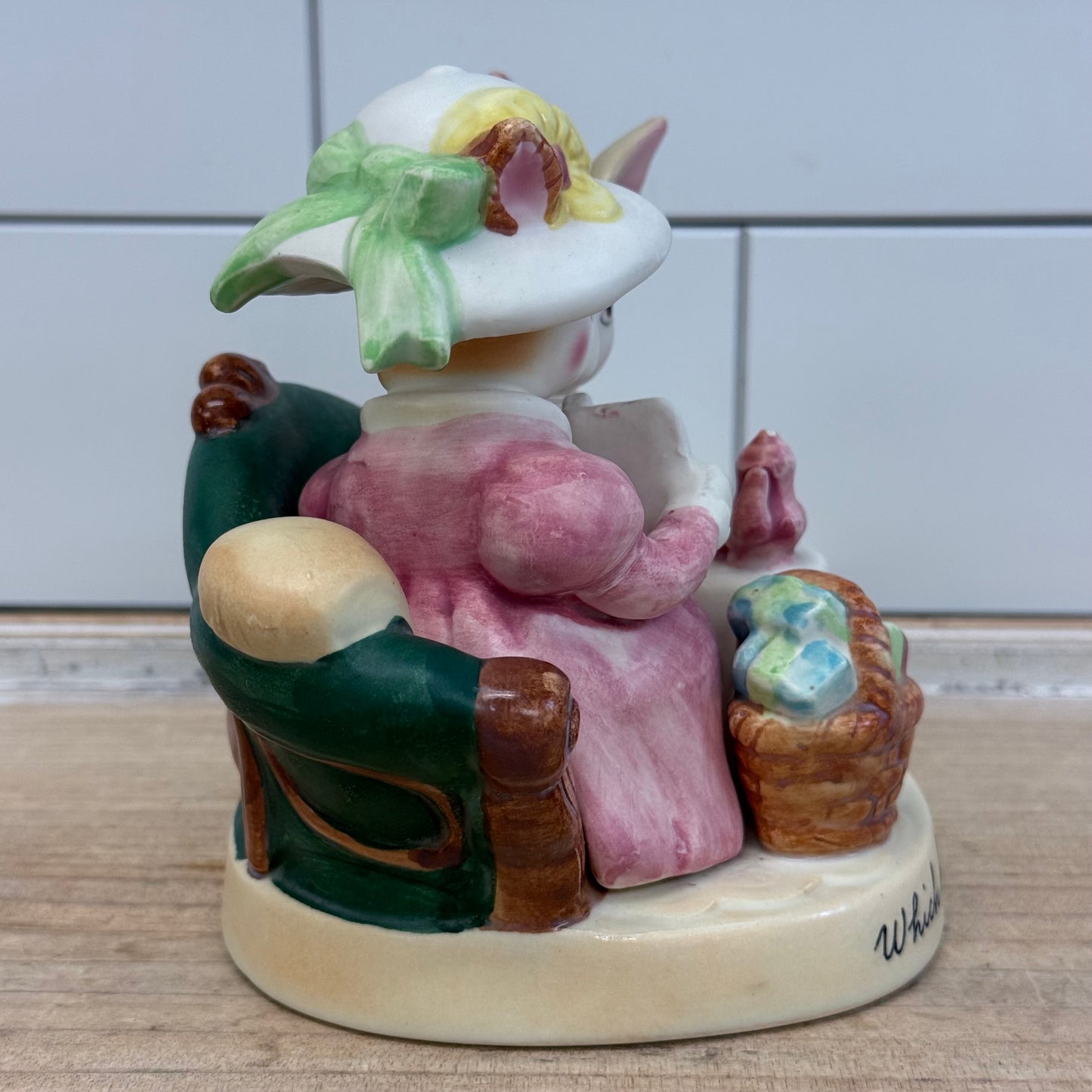 Avon Precious Moments Rabbit Teatime Figurine 1980