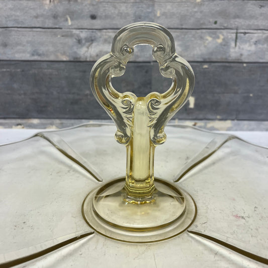 Topaz Depression Glass Tray, 1930s