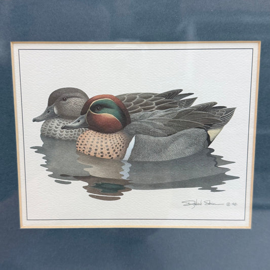 Richard Sloan Duck Art Print & Stamp, Signed 1981