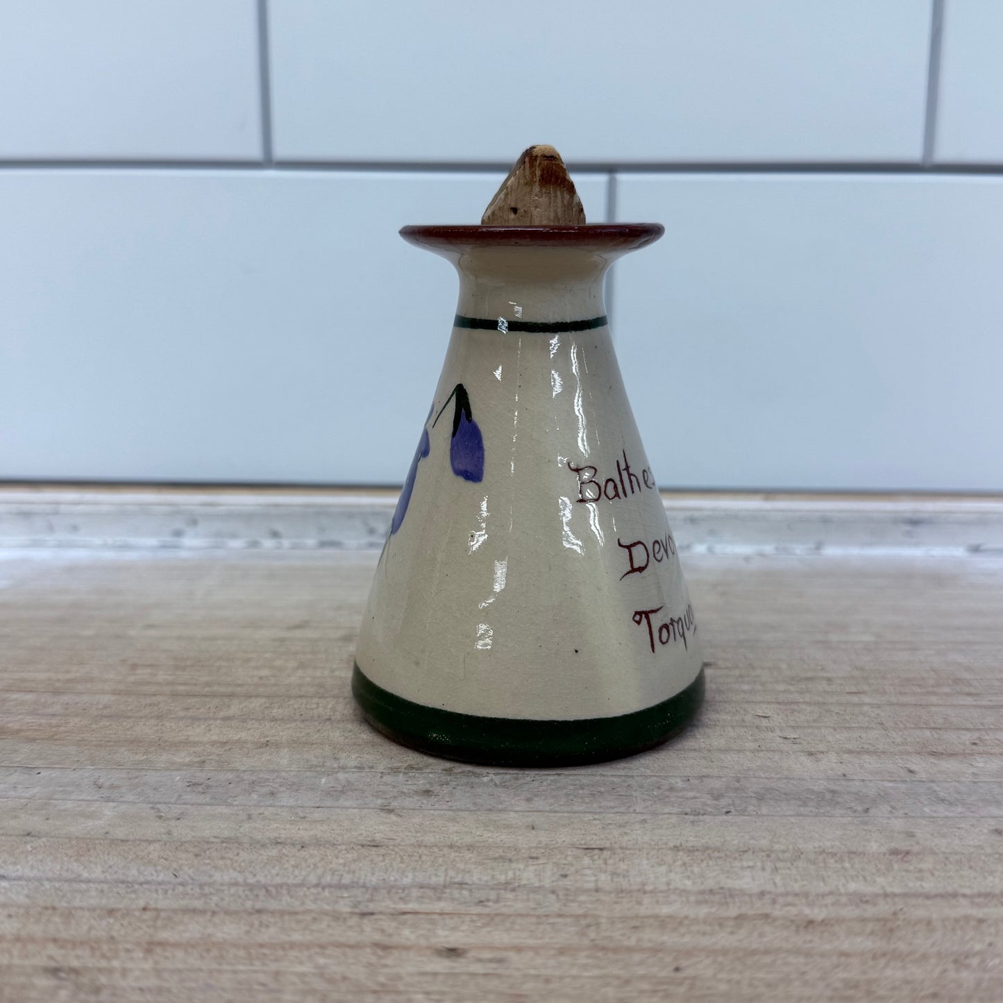 Torquay Pottery Devon Violets Perfume Bottle, Mottoware