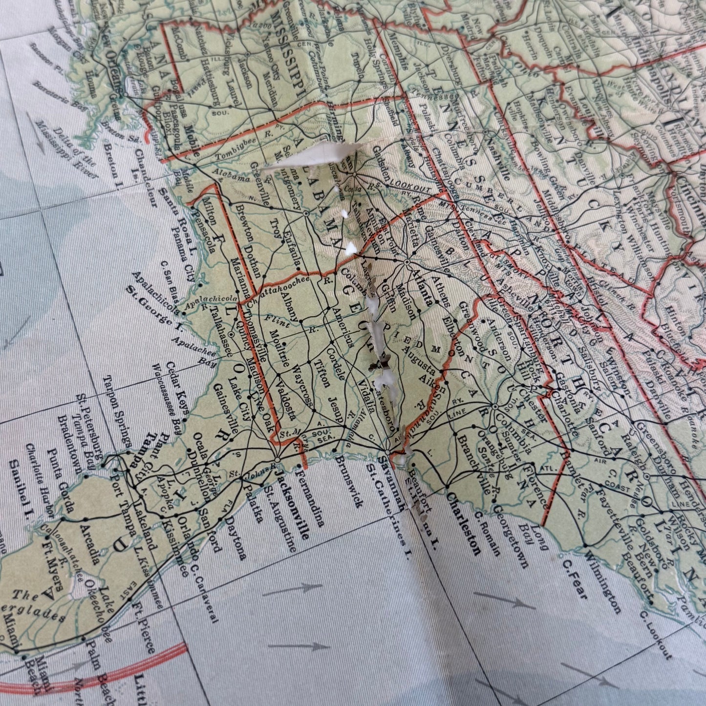 National Geographic North America Antique Folding Map 1924