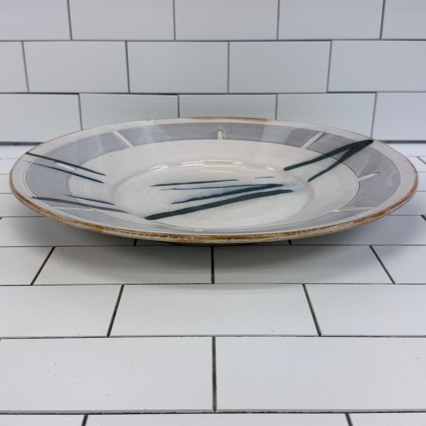 Signed Dixon Studio Art Pottery Stoneware Serving Platter