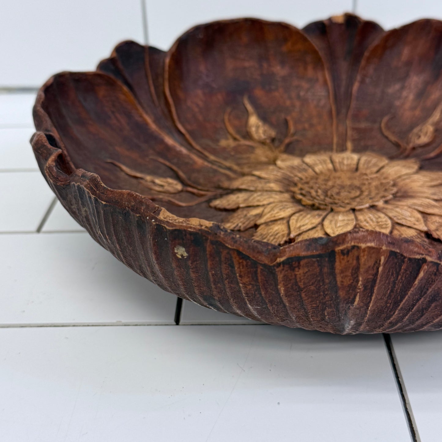Syroco Wood Composite Flower Bowl 1946 Decor