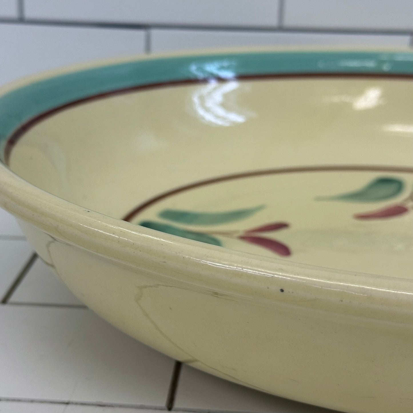 Robinson Ransbottom Floral Stoneware Bowl 1950s