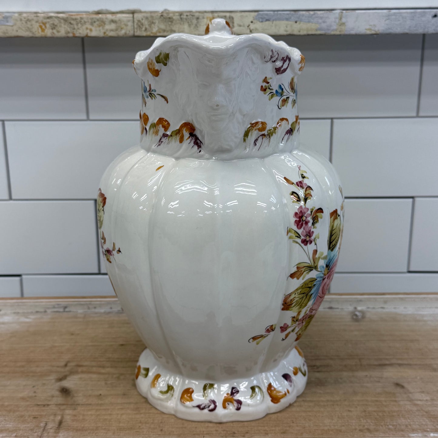 Floral Ceramic Pitcher & Wash Basin Set