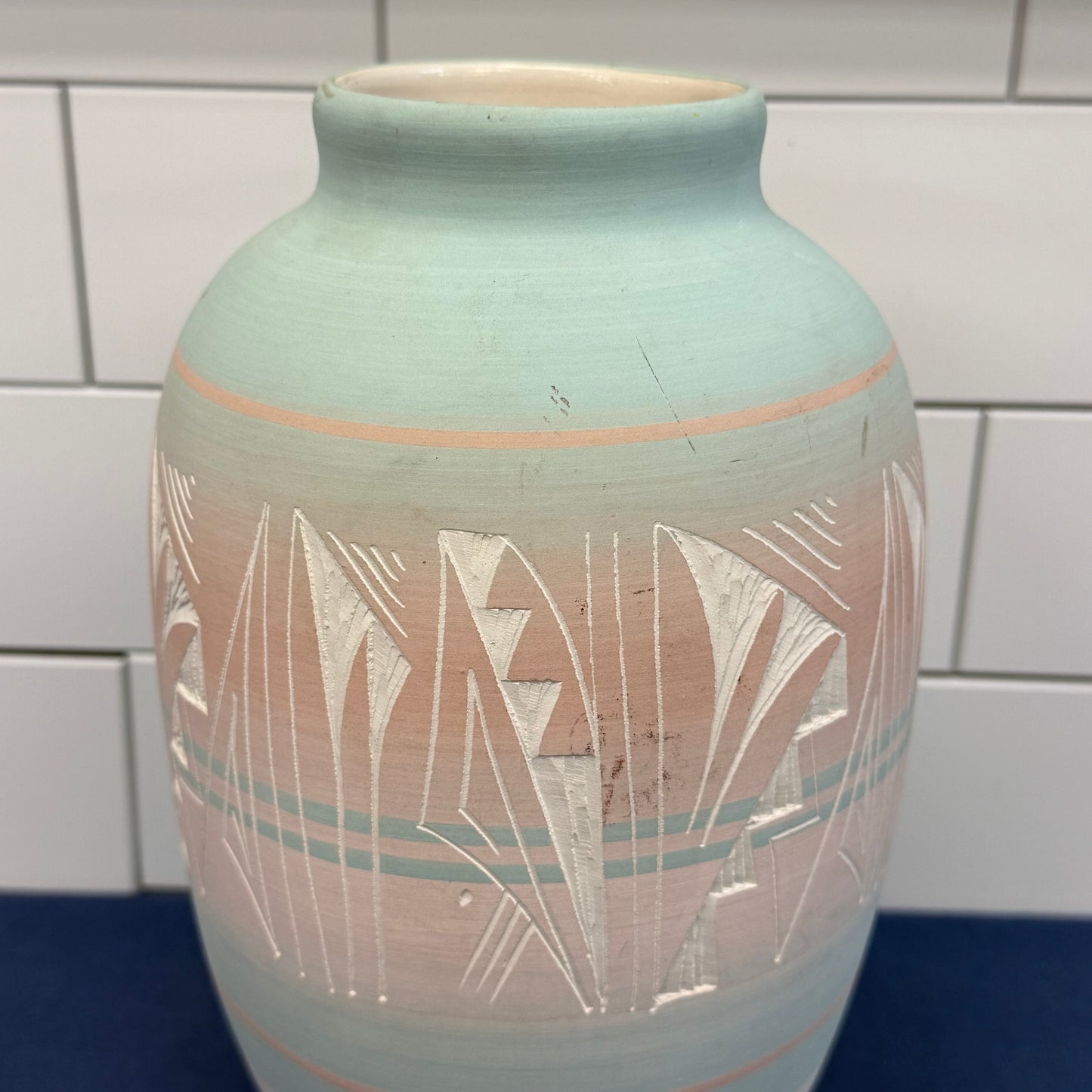 Mesa Verde Pottery Signed Silas Etched Ceramic Vase Colorado