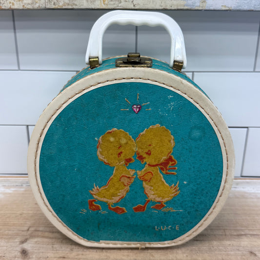 Luce Children's Duckling Hatbox Travel Case Vintage 1950s