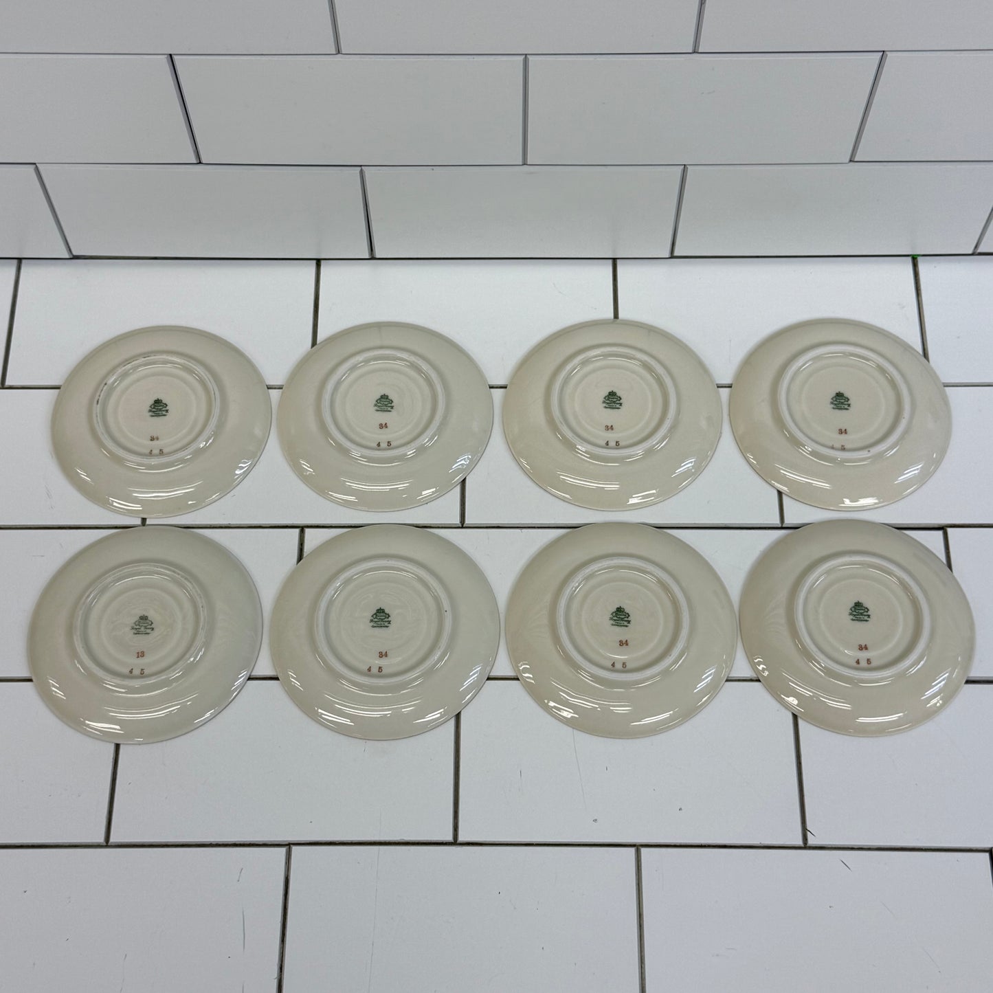 Bohemia Royal Ivory Teacup & Saucer Set of 8 Vintage 1930s