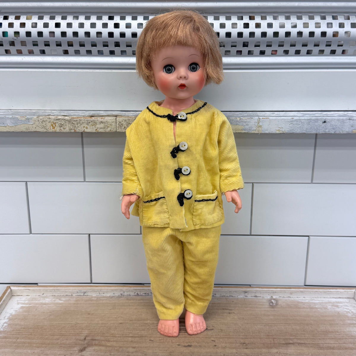Vintage Allied Eastern AE Blonde Sleep Eye Doll 15” 1960s
