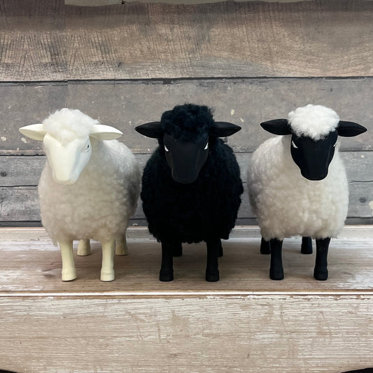 Department 56 Wooly Sheep Figurines, Set of 3