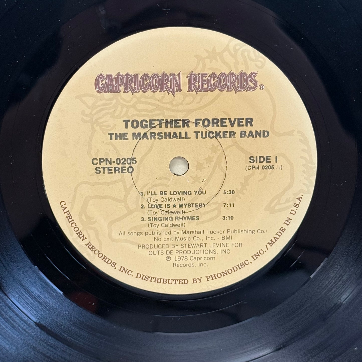 The Marshall Tucker The Marshall Tucker Band Together Forever Vinyl Record LP 1978 #CPN-0205Together Forever Vinyl Record, 1978