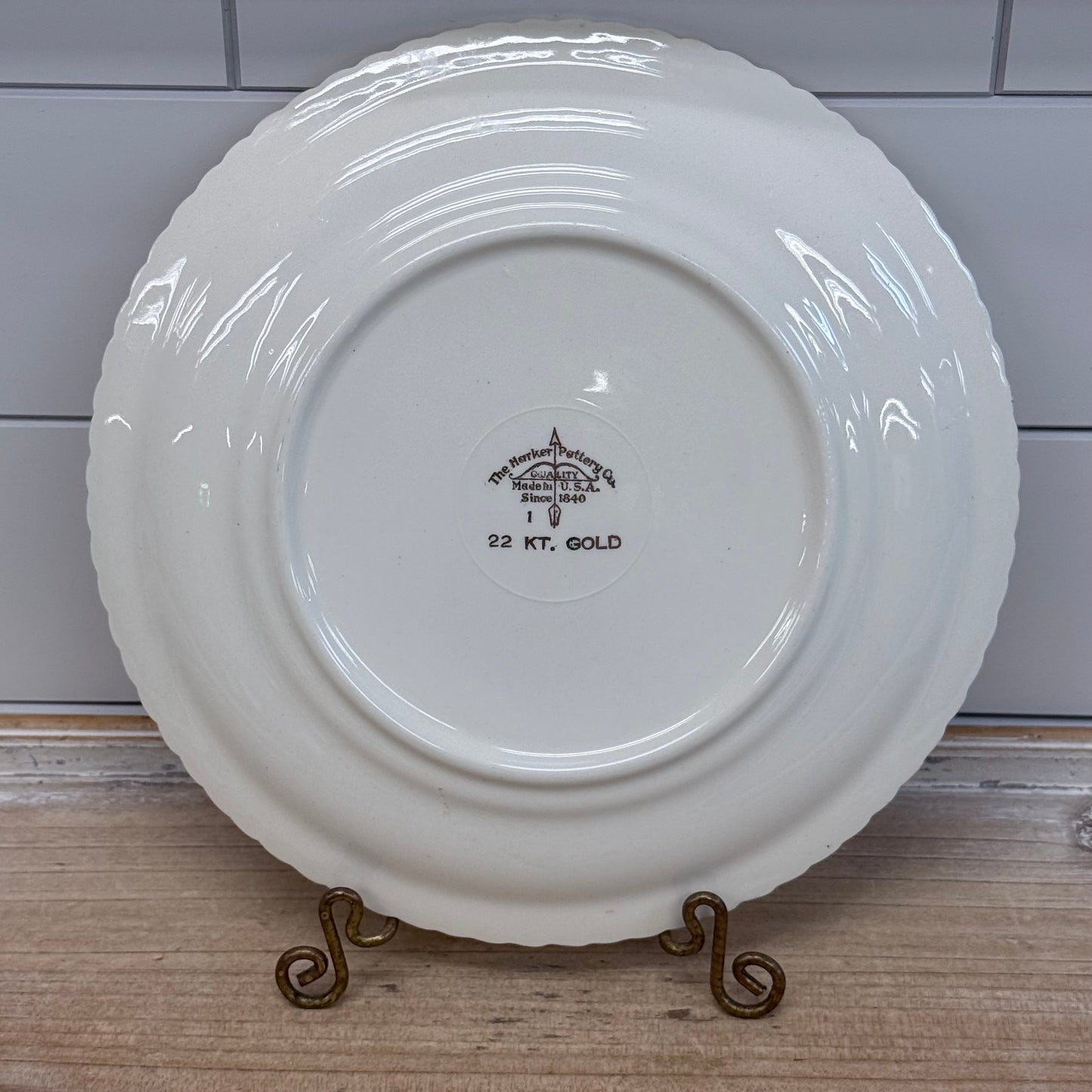 Harker Pottery Courting Couple Plate & Cake Serve Set