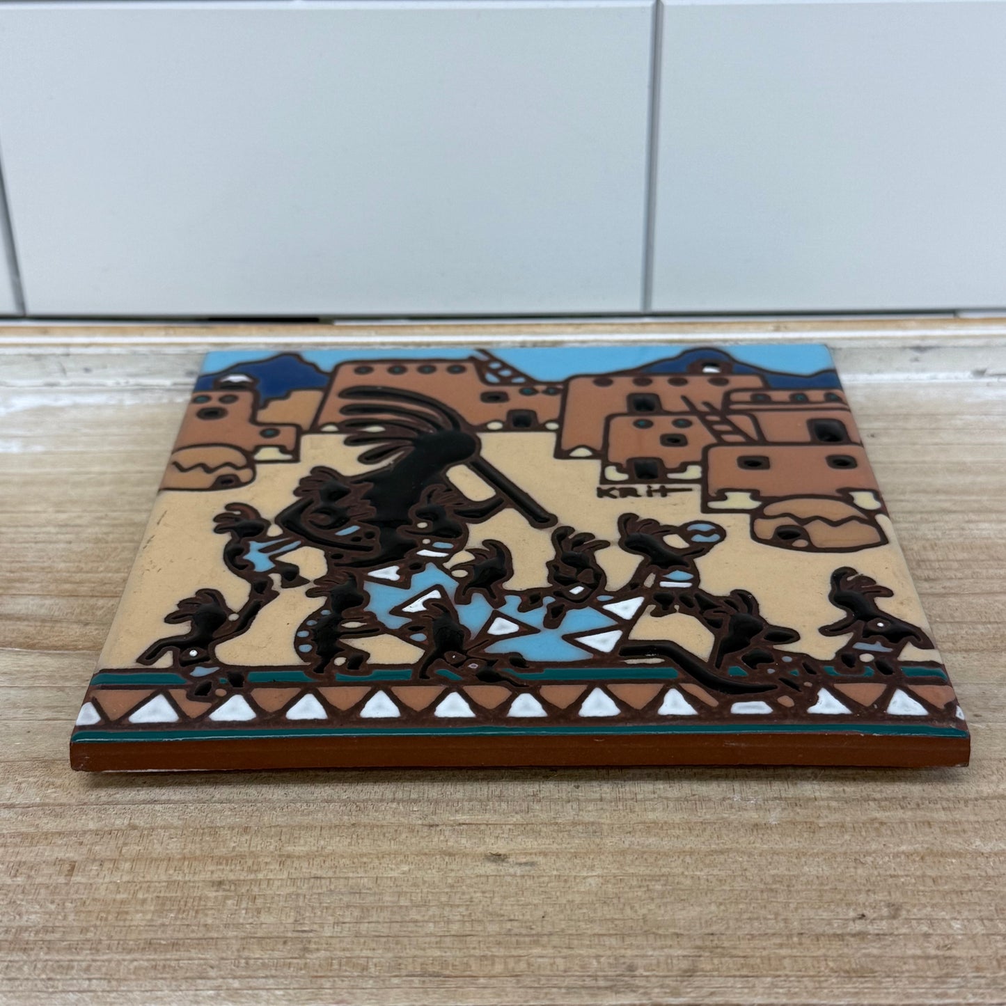 Earthtones Kokopelli Tile Trivet, Terracotta 1995