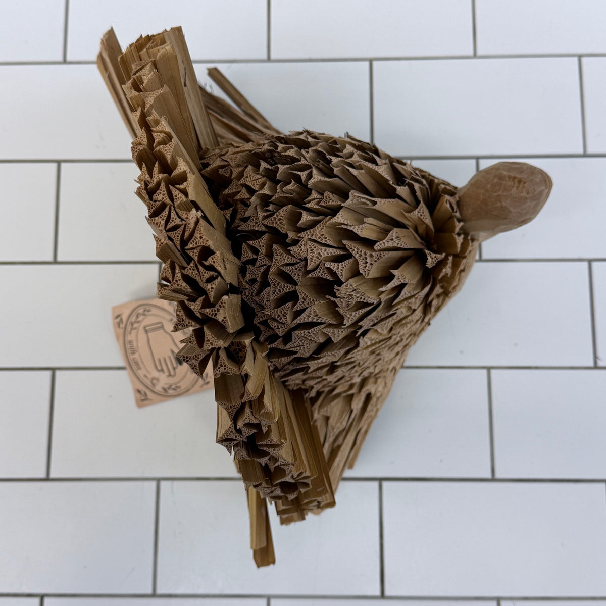 Midwest Importers Corn Husk Wood Turkey Figurine
