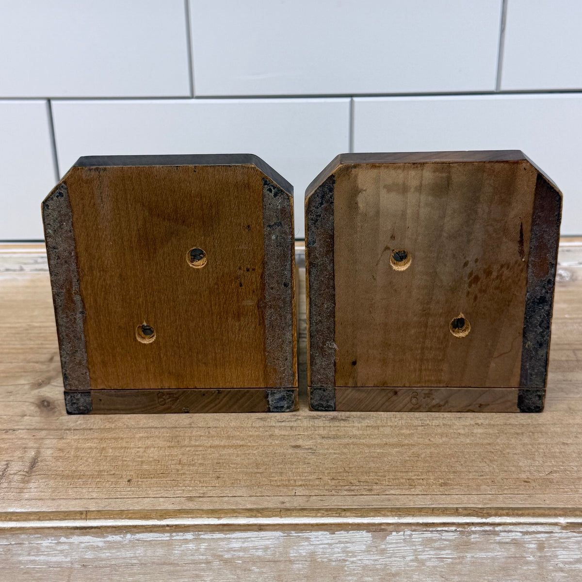 Carved Wood Bear Bookends Rustic Lodge Folk Art Pair