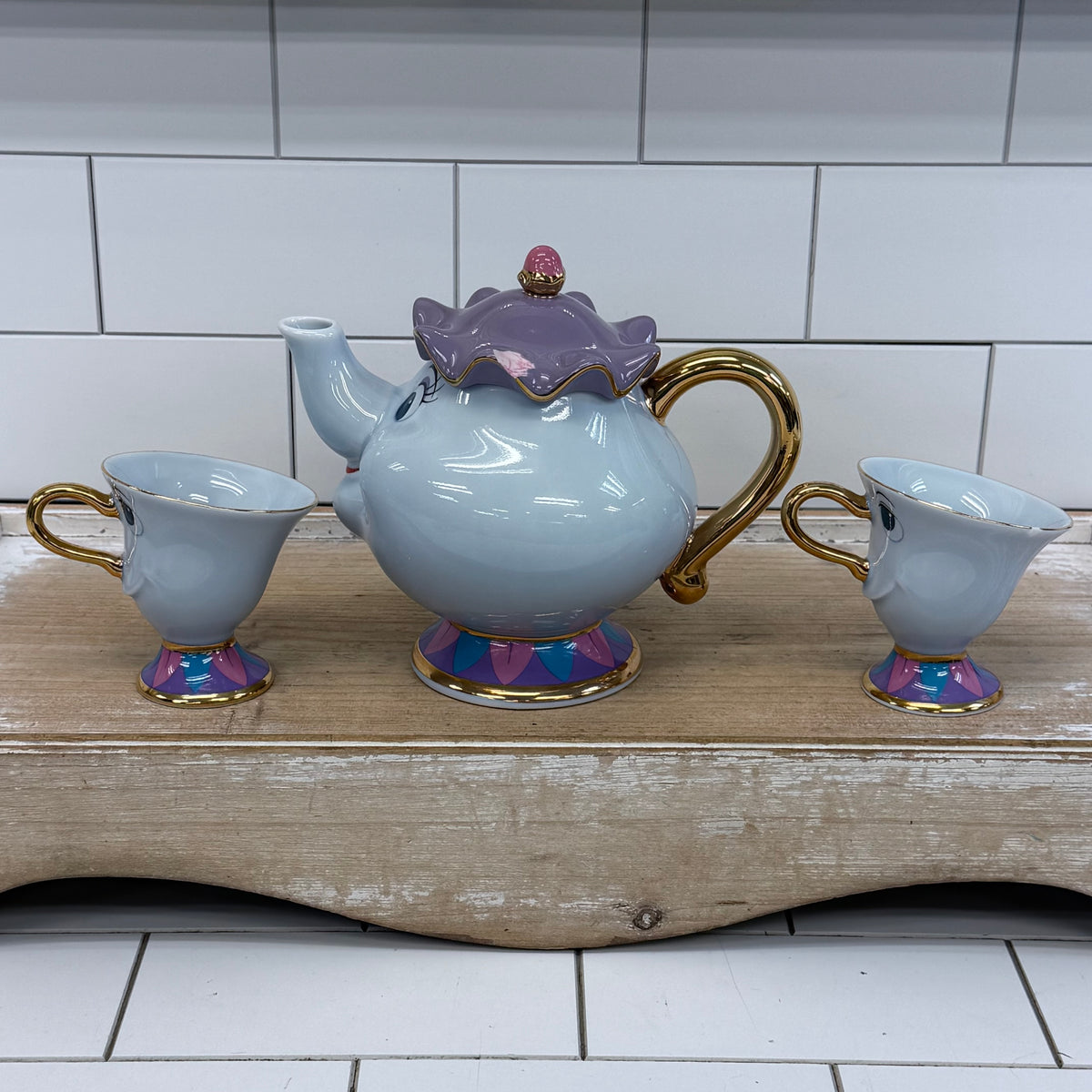 Tokyo Disneyland Mrs. Potts & Chip Porcelain Tea Set of 3