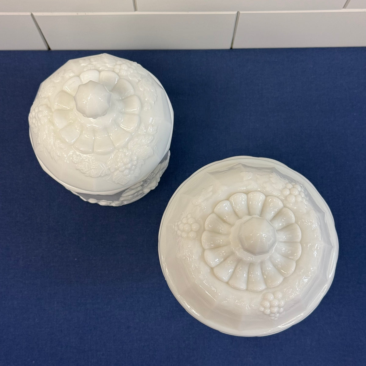 Westmoreland Milk Glass Compote & Canister