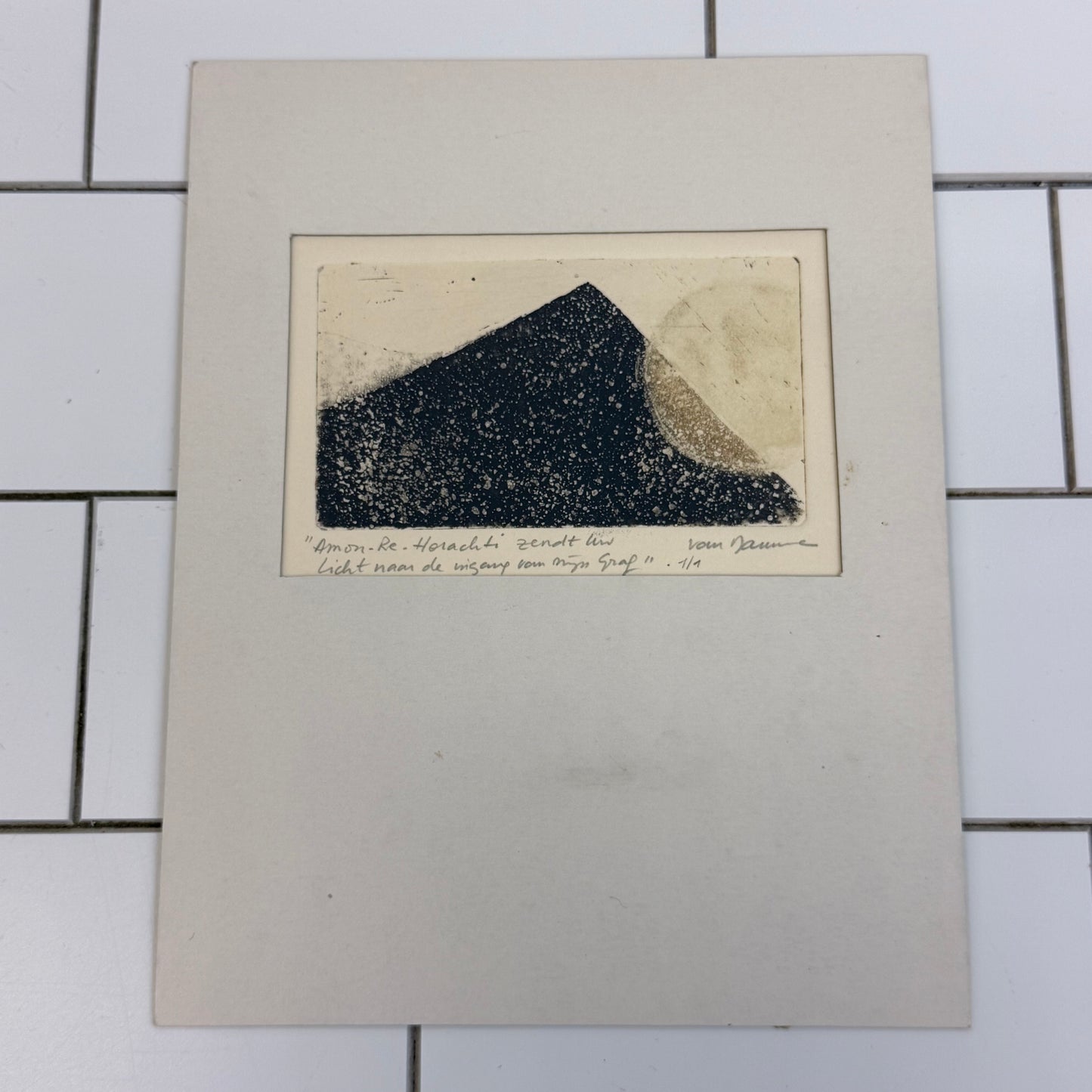 Original Etching Egyptian Book of the Dead Inspired Signed