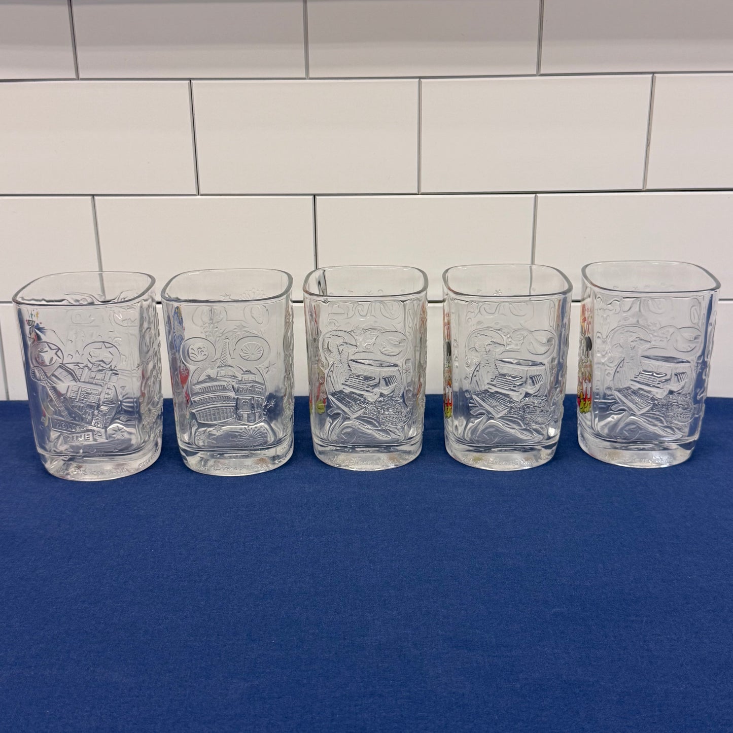 McDonald's Disney World Celebration 2000 Glasses Set of 5 Vintage