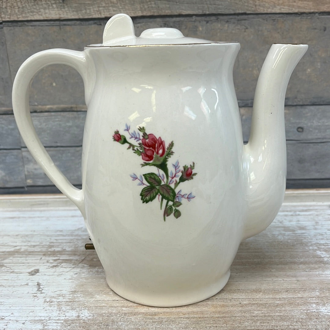 Vintage Holmar Electric Floral Porcelain Teapot, 1960s