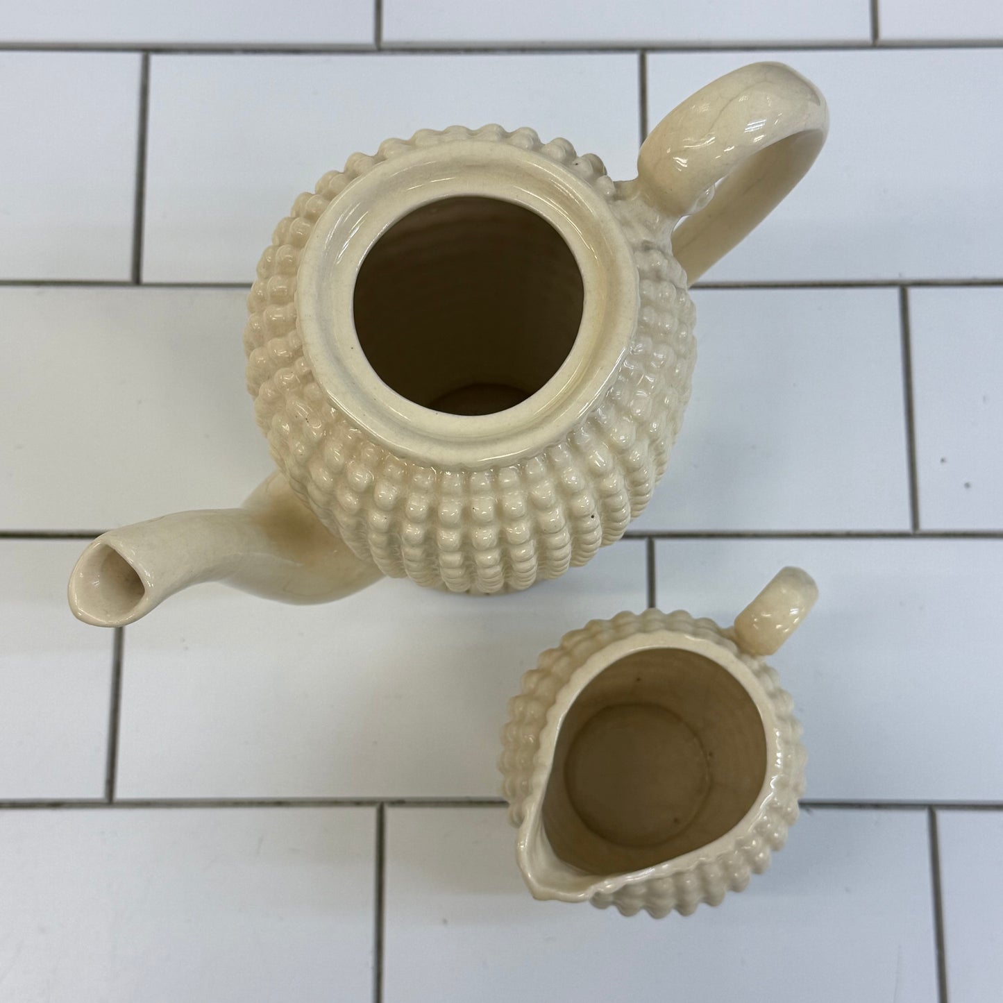 Maruhon Ware Hobnail Coffee Pot & Creamer Set 1950s