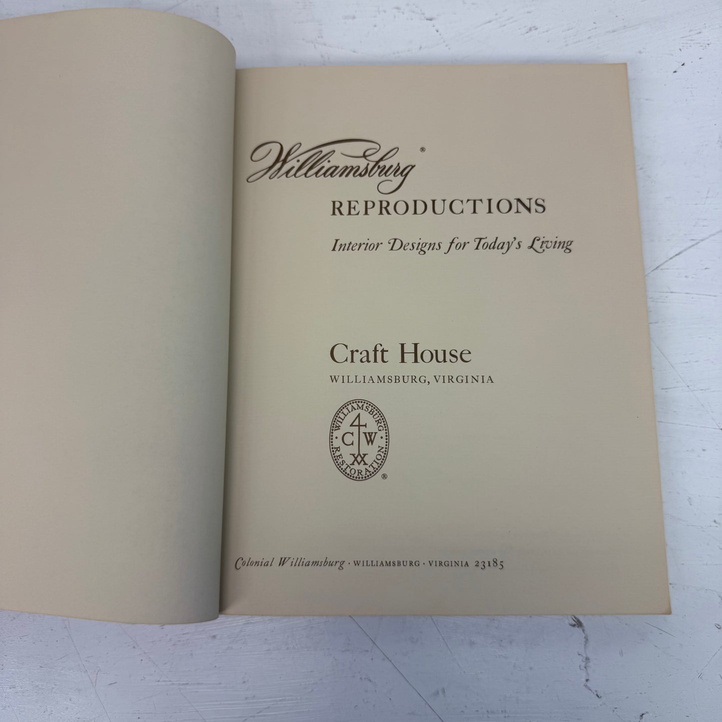 Colonial Williamsburg Restoration Reproductions Paperback, 1973