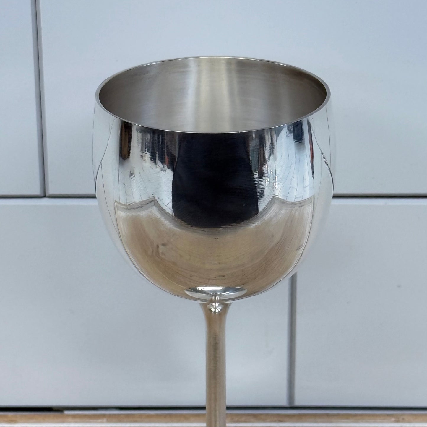 Spanish Silver Plate Wine Goblets Set of 6 Vintage 1960s