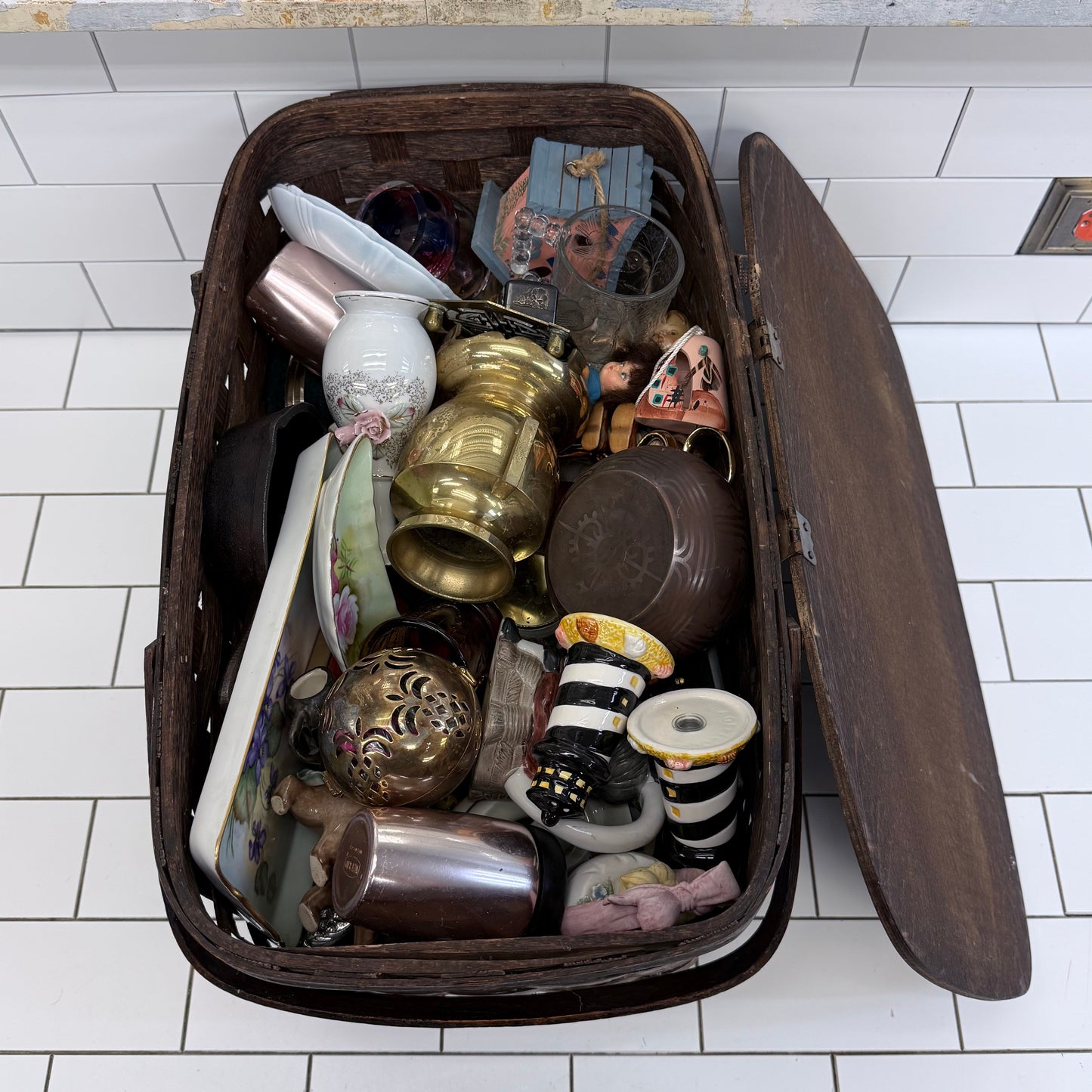 Mystery Estate Basket Vintage Collectibles, 27 Lbs