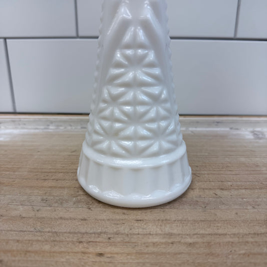 Anchor Hocking Stars and Bars Milk Glass Bud Vase
