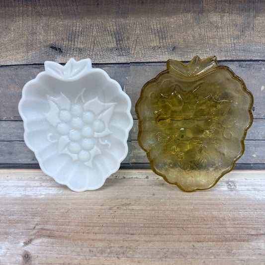 Embossed Grape Shaped Glass Dish Selection