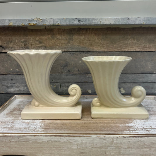 McCoy Cornucopia Vases, Set of 2