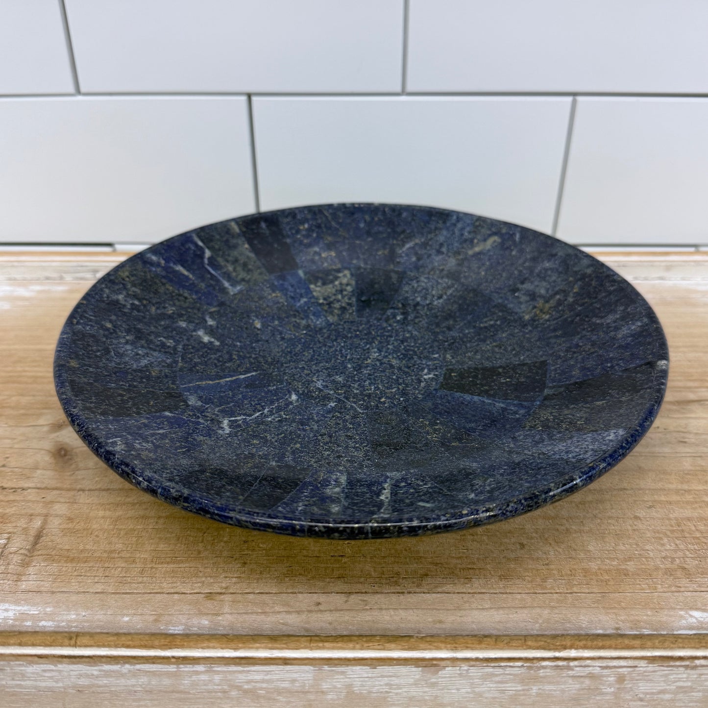 Lapis Lazuli Stone Bowl Blue Pedestal Dish