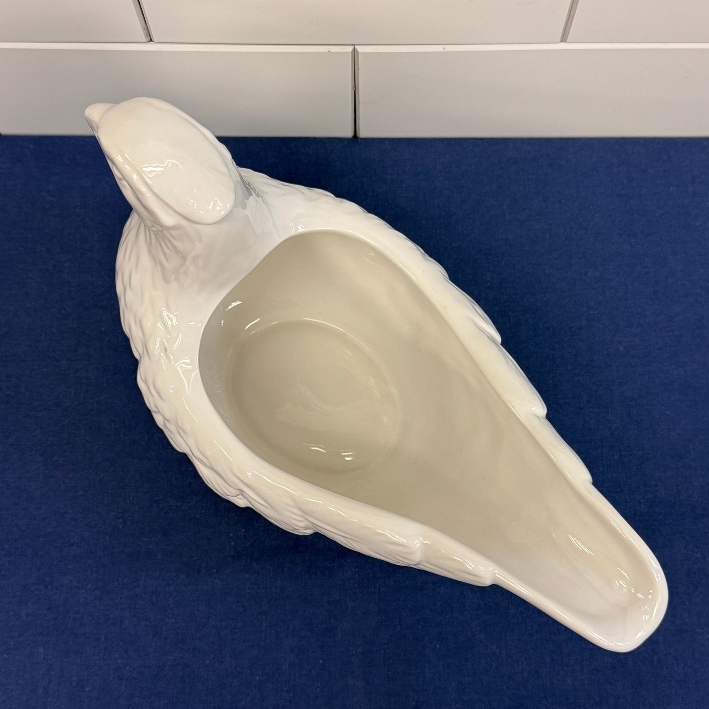 Williams Sonoma Pheasant Ceramic Gravy Boat White Serving Dish
