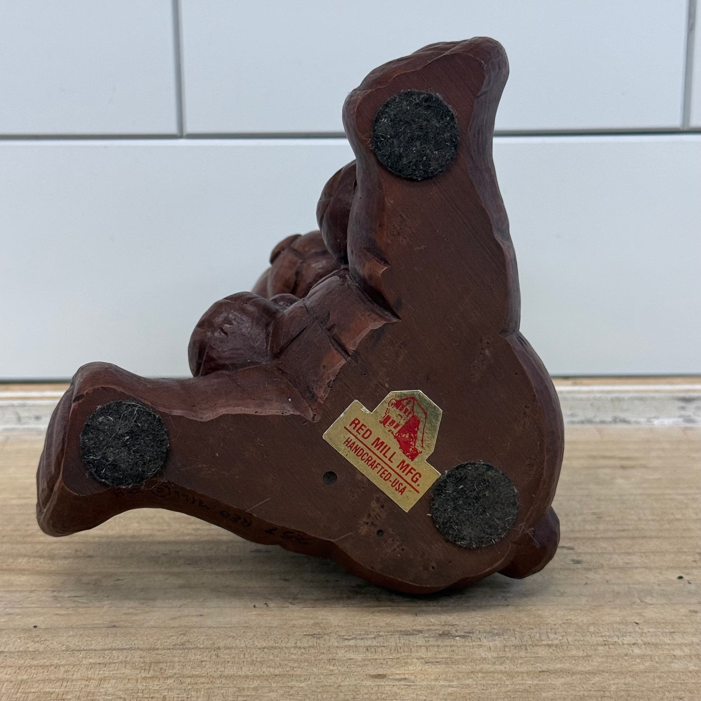 Red Mill Teddy Bear Pecan Resin Figurine #25 Vintage 1988