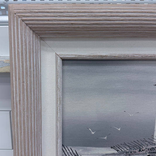 Original Artwork Lighthouse Seascape Framed Signed