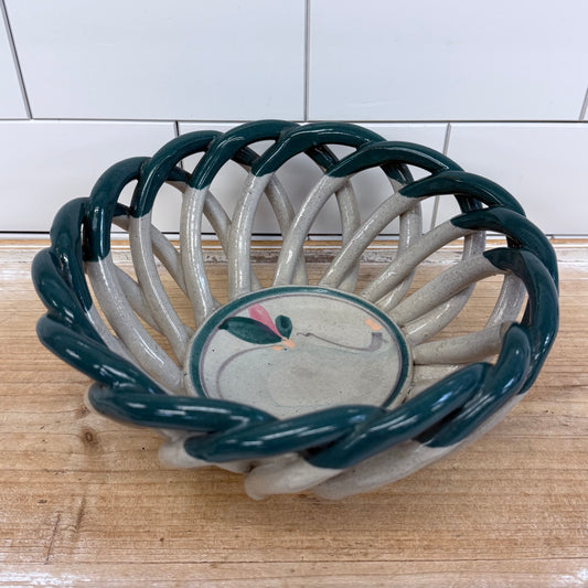 Studio Pottery Woven Ceramic Basket