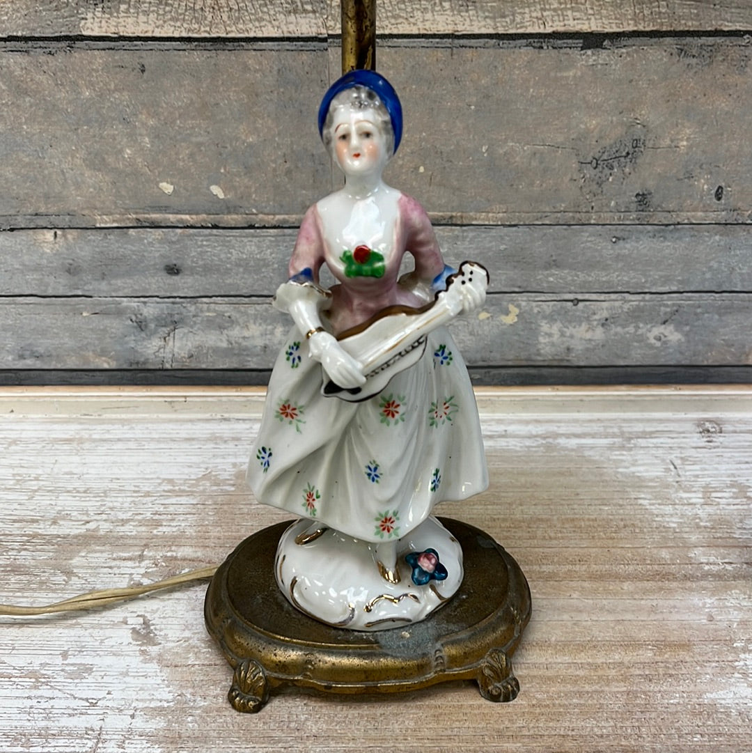 Vintage Porcelain Figurine Table Lamps, Set of 2