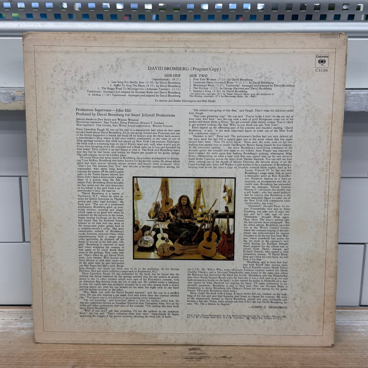 David Bromberg Self Titled Vinyl Record LP 1972 Columbia #C 31104