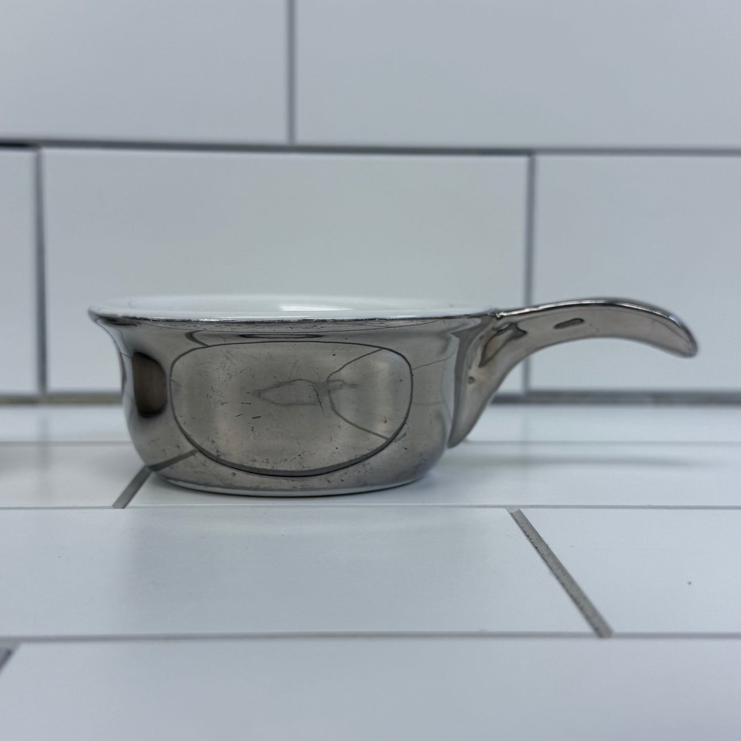 Royal Worcester Cocottes True Silver Lustre, Porcelain Set of 2