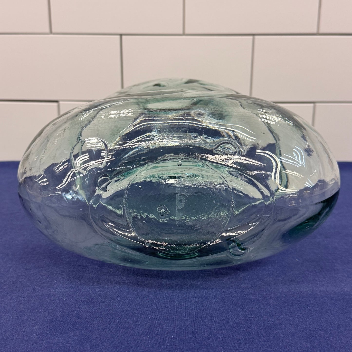 Hand-Blown Recycled Glass Decanter with Cork Stopper