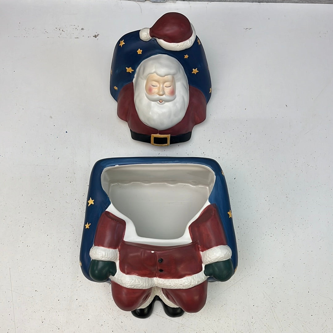 Sakura Warren Kimble "Sleeping Santa" Hand-painted Cookie Jar, 2002