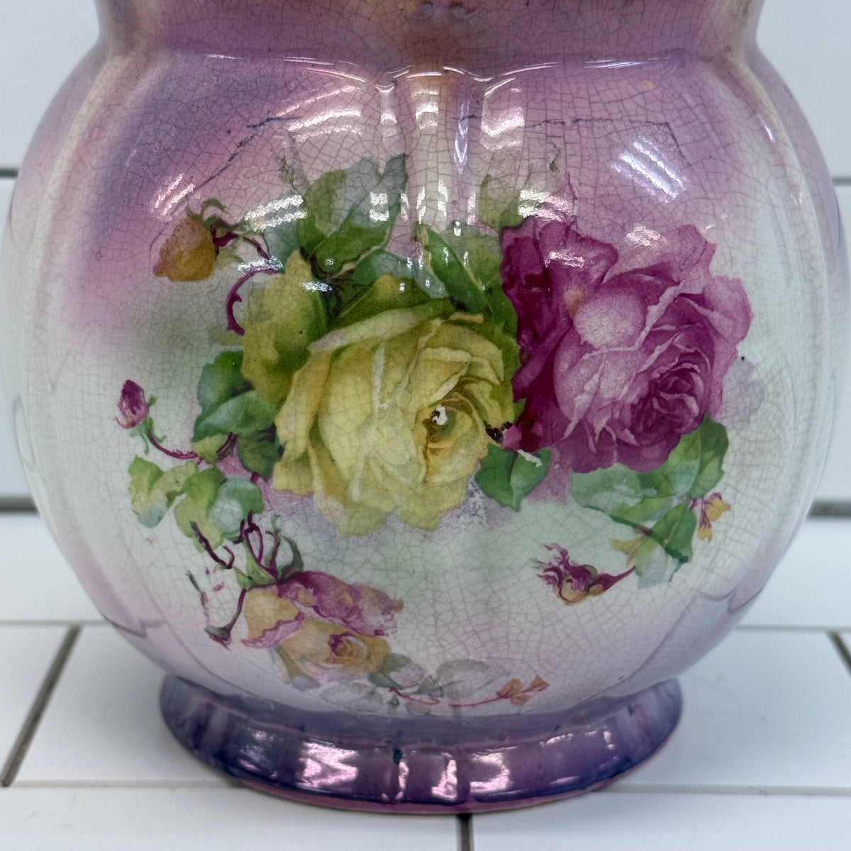 Bonn Franz Anton Mehlem Floral Biscuit Jar c.1890s