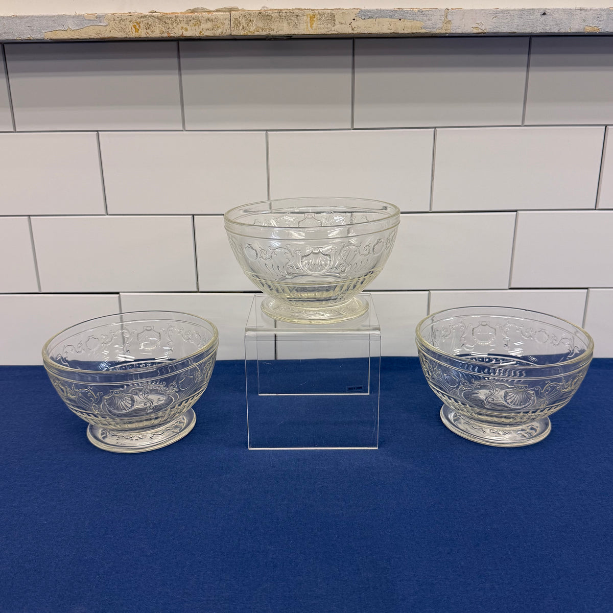 La Rochère Versailles Footed Glass Dessert Bowls Set of 3