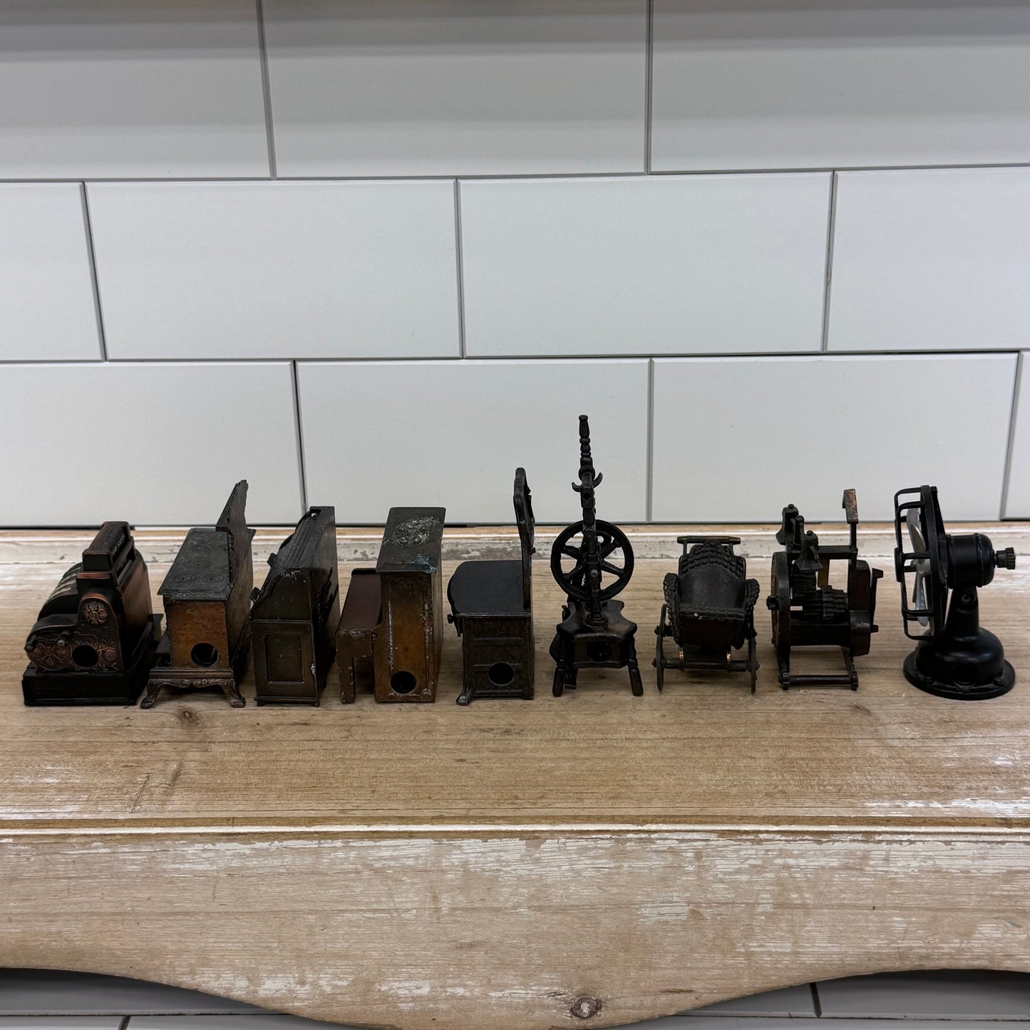 Vintage Die-Cast Miniatures Pencil Sharpeners Lot of 9 1970s