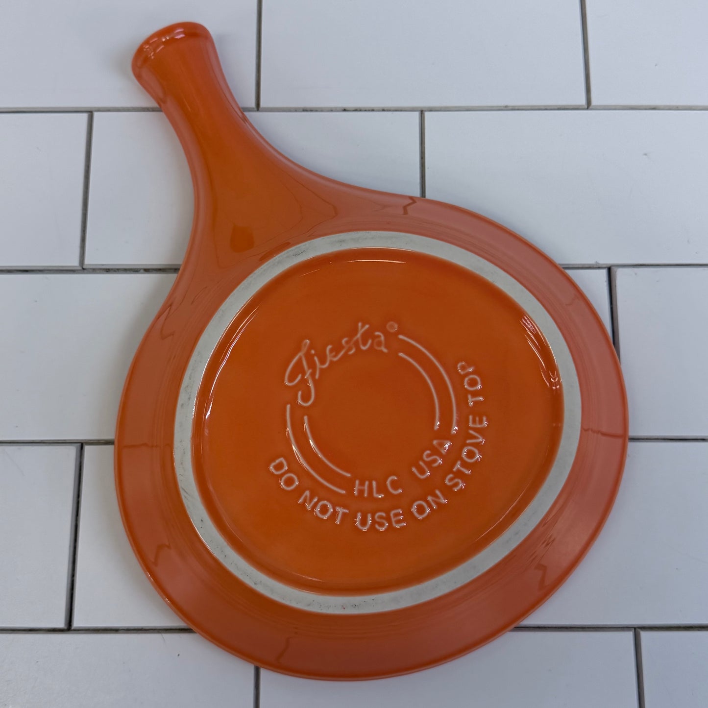 Homer Laughlin Fiesta Tangerine Skillet Baker USA 2000s
