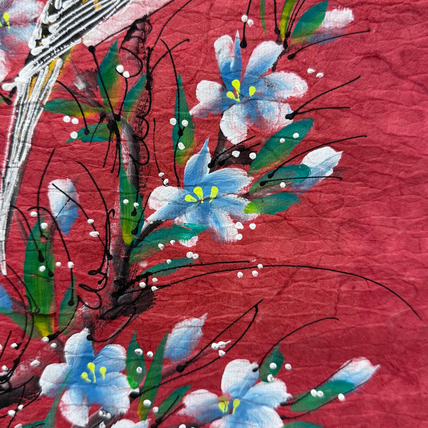 Bird Wall Scroll, Hand Painted