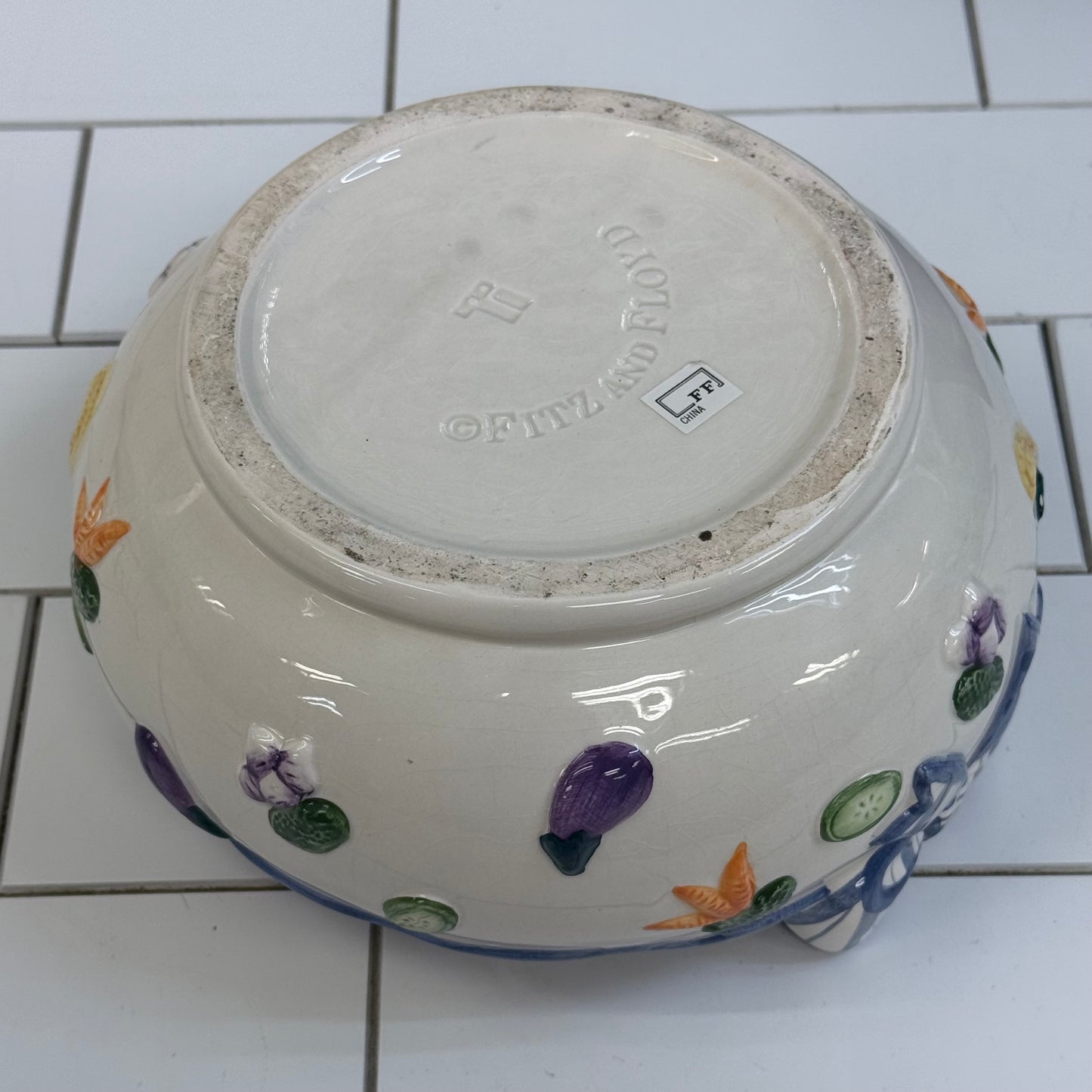Fitz and Floyd Vegetable Garden Ceramic Serving Bowl 1990s
