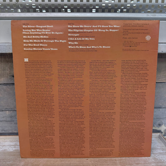 Kris Kristofferson Songs of Kristofferson Vinyl Record, 1977