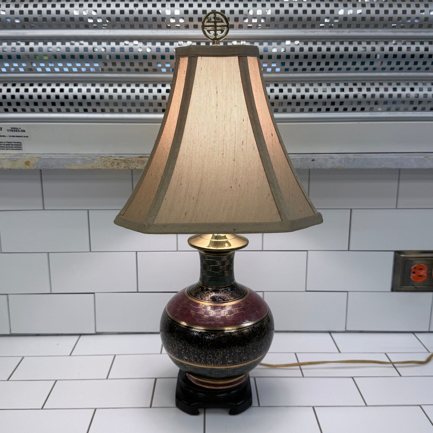 Chinoiserie Table Lamp Mid Century Hollywood Regency