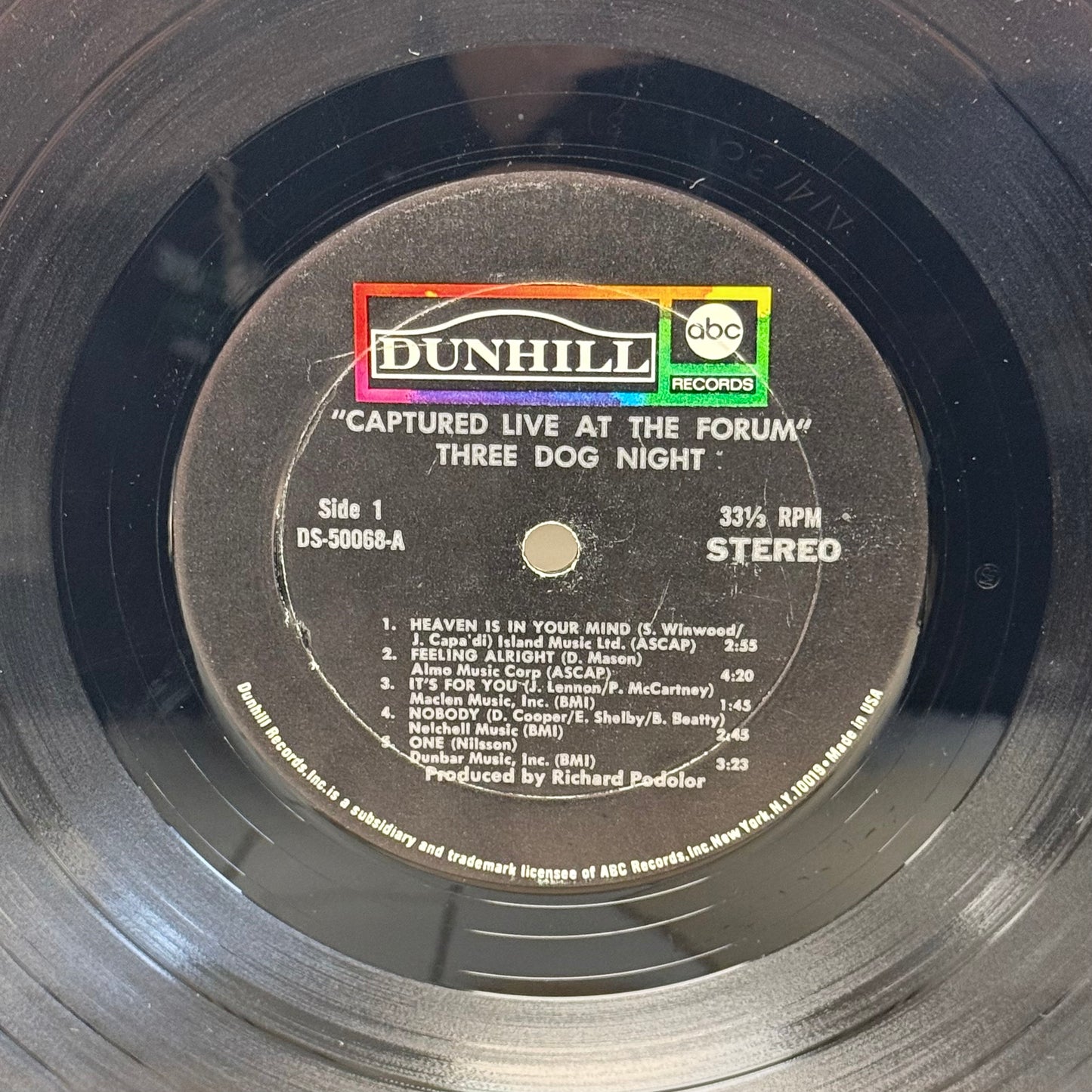 Three Dog Night Captured Live at the Forum LP 1969